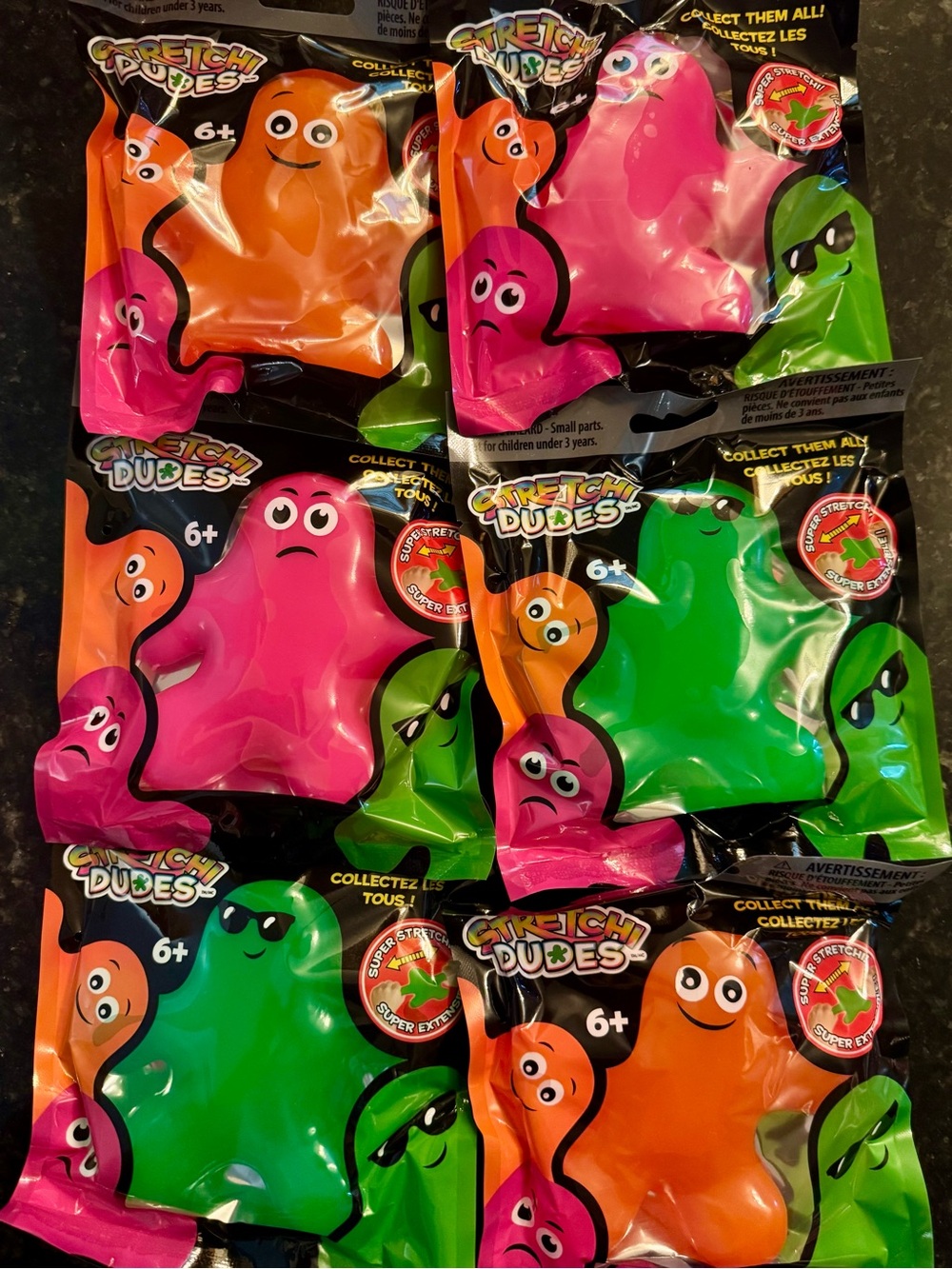 Stretchy Dudes In Neon Pink, Green, & Orange